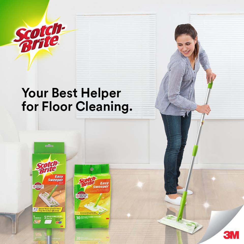 [Bundle Q600E] 3M Scotch Brite™ Mop Easy Sweeper Starter Kit with