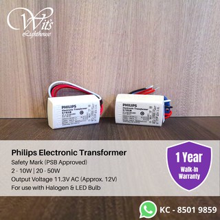 Philips Light Driver Electronic Transformer 10W / 60W 12V LED ET-E10 Halogen ET-E60 for G4 Bulb & MR16 Spotlight