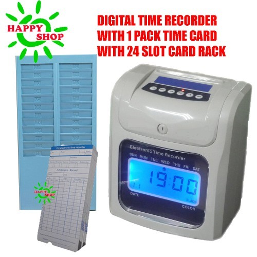 Shop Malaysia 24 Hours Digital Time Recorder Punch Card Machine 15yrs Shopee Singapore