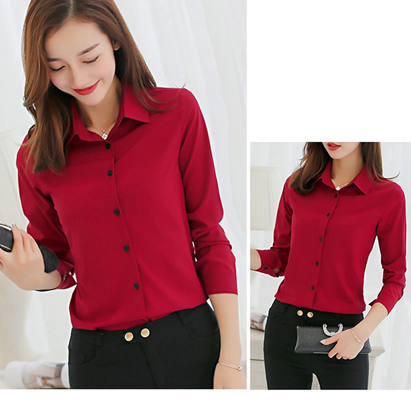 Colorful Blouse Shirt Long Sleeve Work Wear Office Set Colorful Blouse Shirt Long Sleeve Work Wear Office Set