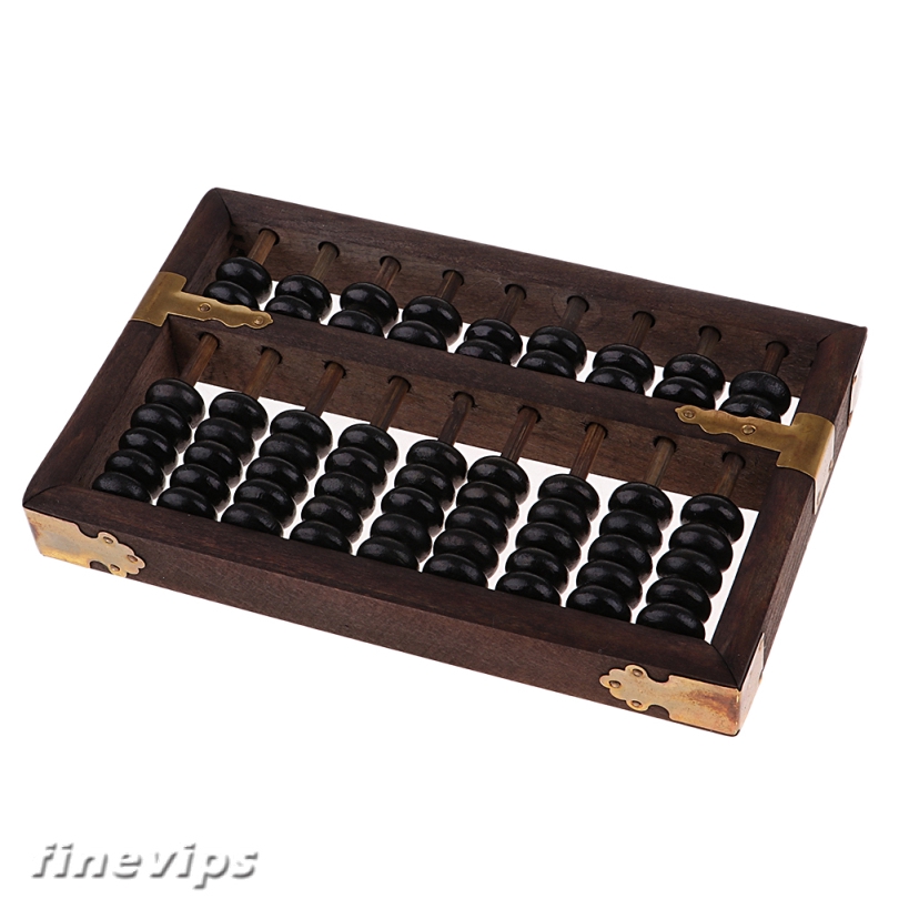 Milageto Vintage-Style 5 Digit Rods Wooden Abacus Chinese Japanese Calculator 