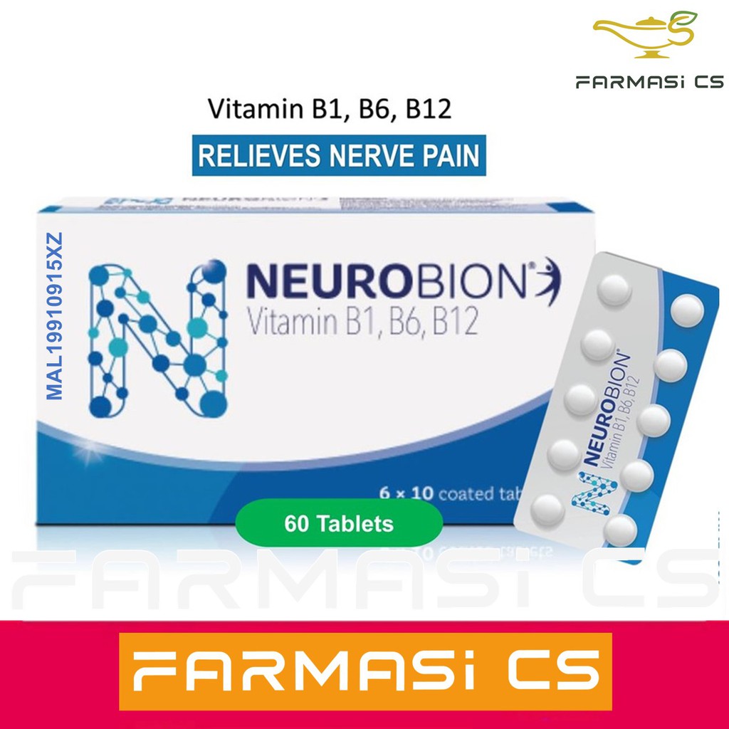 Neurobion Vitamin B1 B6 B12 - Strengthen Nerves 60 Tablets EXP:06/2023 ...