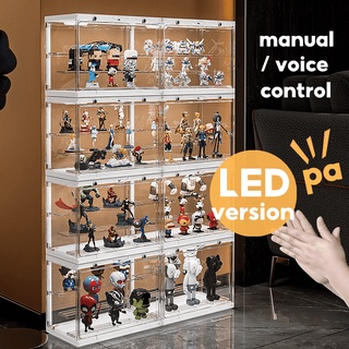 LED / NON-LED Transparent 2/3/4 Layers Acrylic Display Case Blind Box Popmart Figurines Storage with Shelf