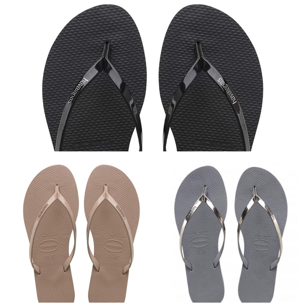 havaianas metallic grey