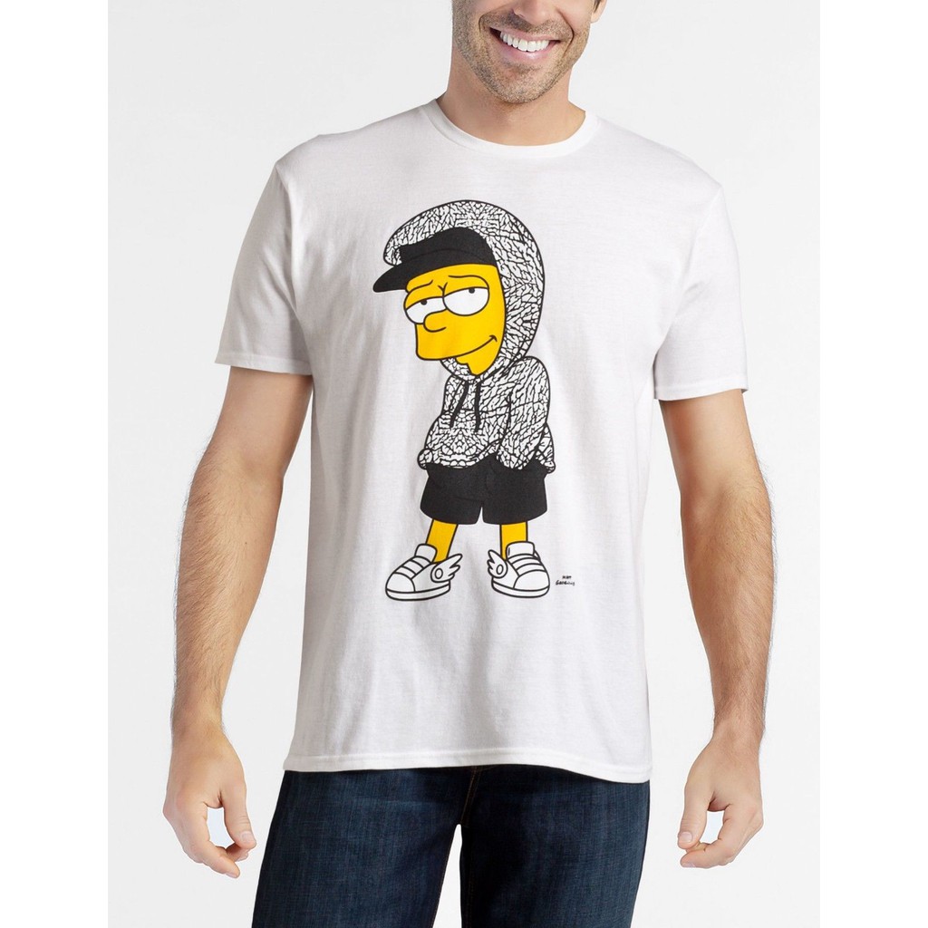 Men T Shirt The Simpsons Bart Simpson Savage Cement Print Licensed Shopee Singapore
