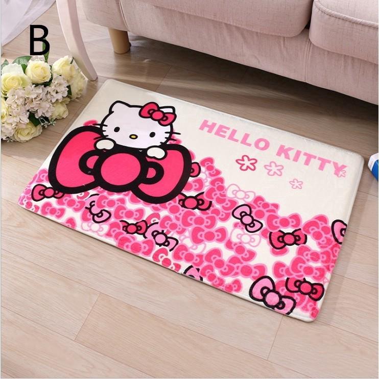 Lovely Soft Natural Flocked Hello Kitty SlipProof Home Carpet Car Floor Mat Shopee Singapore