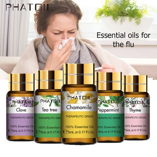PHATOIL 5ML Tea tree Thyme Chamomile Essential Oil for the flu Aromatherapy Humidifier Oils