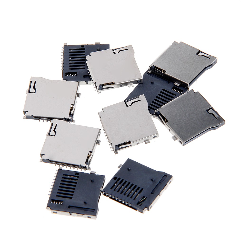 10pcs Push/Push Type TF Micro SD Card Solder Socket Memmory Card Connector US