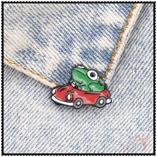 Funny Naughty Frog Drive The Car Brooches ★ 1Pc Cartoon Doujin Fashion