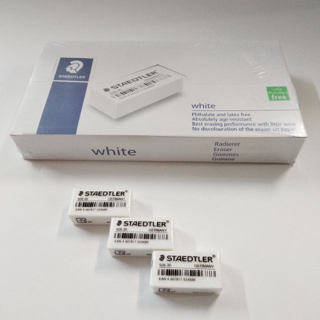 Staedtler 52635 F Economy White Eraser 50pcs per Box Shopee Singapore