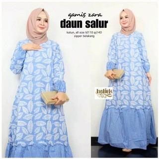  Zara  Gamis  Leaves Salur Batik  Beautiful Gamis  Batik  Good 