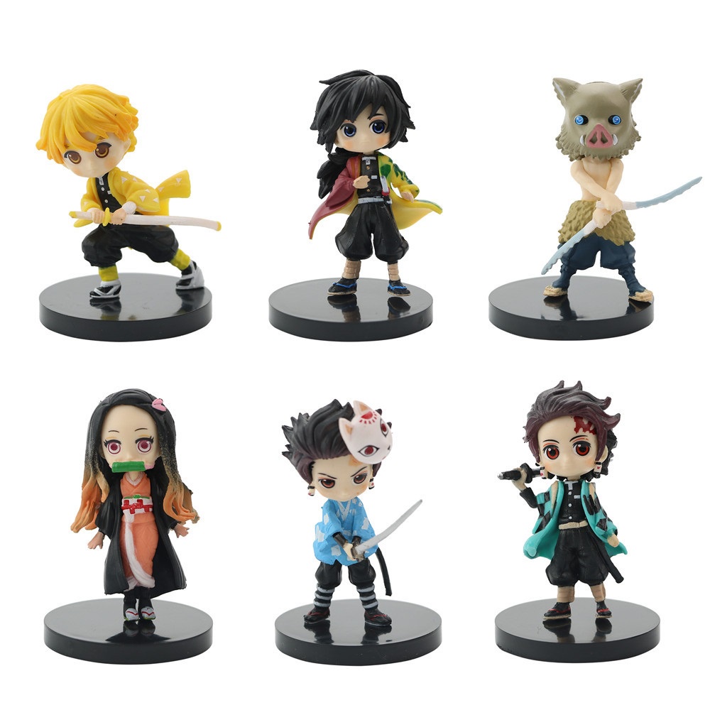 Demon Slayer / Tanjiro / Nezuko / Zenitsu Figurines / Cake Toppers (6 ...