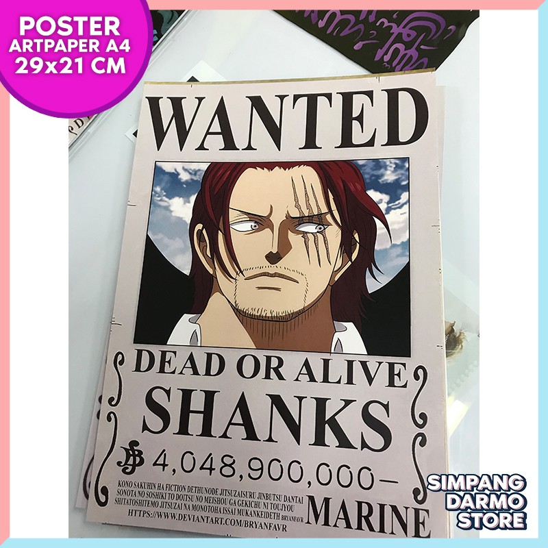 Poster One Piece Buronan Shanks Wanted Bounty Latest Straw Hat Shopee Singapore