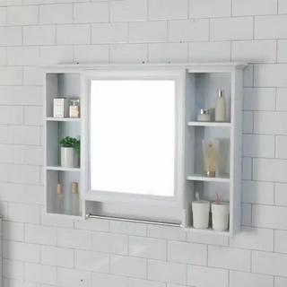 Bathroom Mirror Cabinet Wall Mounted Mirror Box With Shelves Toilet ...