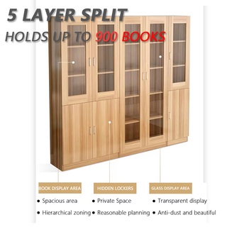 ZOHE Bookcase Bookshelf Cabinet Combination Office Solid Wood Filing Cabinet With Lock Glass Door Storage Locker/Simple Home #3