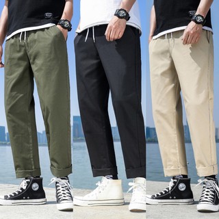 Image of S-5xl Cotton men's trousers, men's casual pants, loose straight-leg jeans, Korean trousers