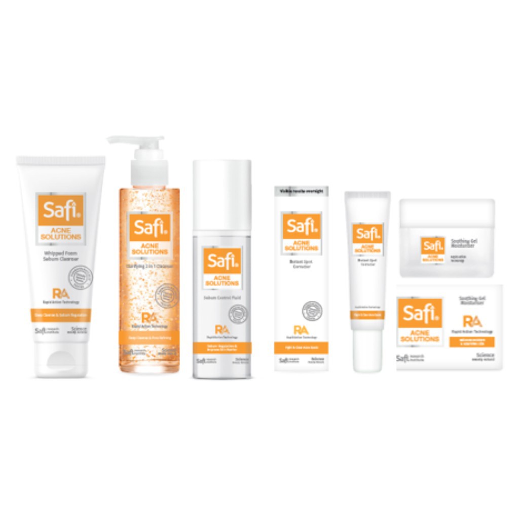 1set Safi Acne Solution Cleanser Moisturiser Sebum Control Fluid Spot Gel Whipped Cleanser Shopee Singapore