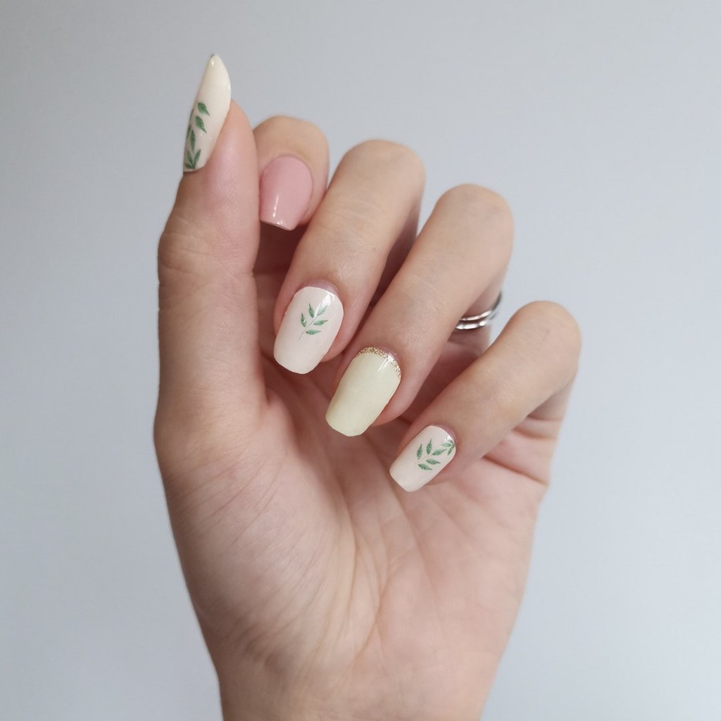 Nailwrap Co A Little Green Nail Art Sticker Nail Polish Wraps Shopee Singapore