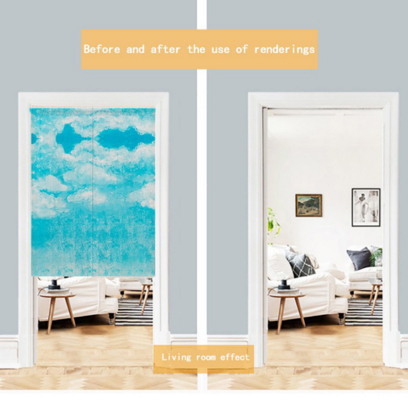 Japanese Noren Cotton Linen Printed Decor Doorway Curtain Wall