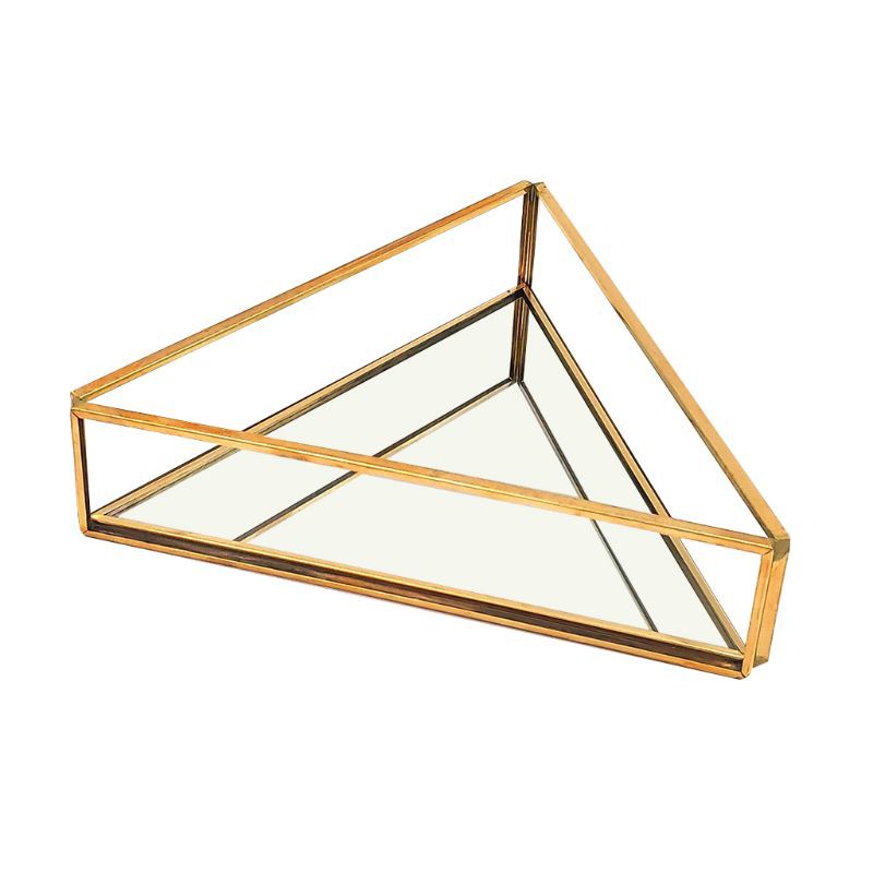 Gold Mirror Jewelry Tray Perfume Tray Mirror Vanity Tray Metal Decorative Shopee Singapore