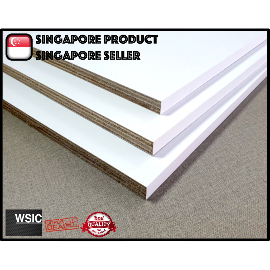 Kitchen Cabinet Wardrobe Shelving 15mm Solid Plywood White Pvc