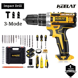 KEELAT Impact Cordless Drill Hammer Screwdriver 36V Portable Wall Hand ...