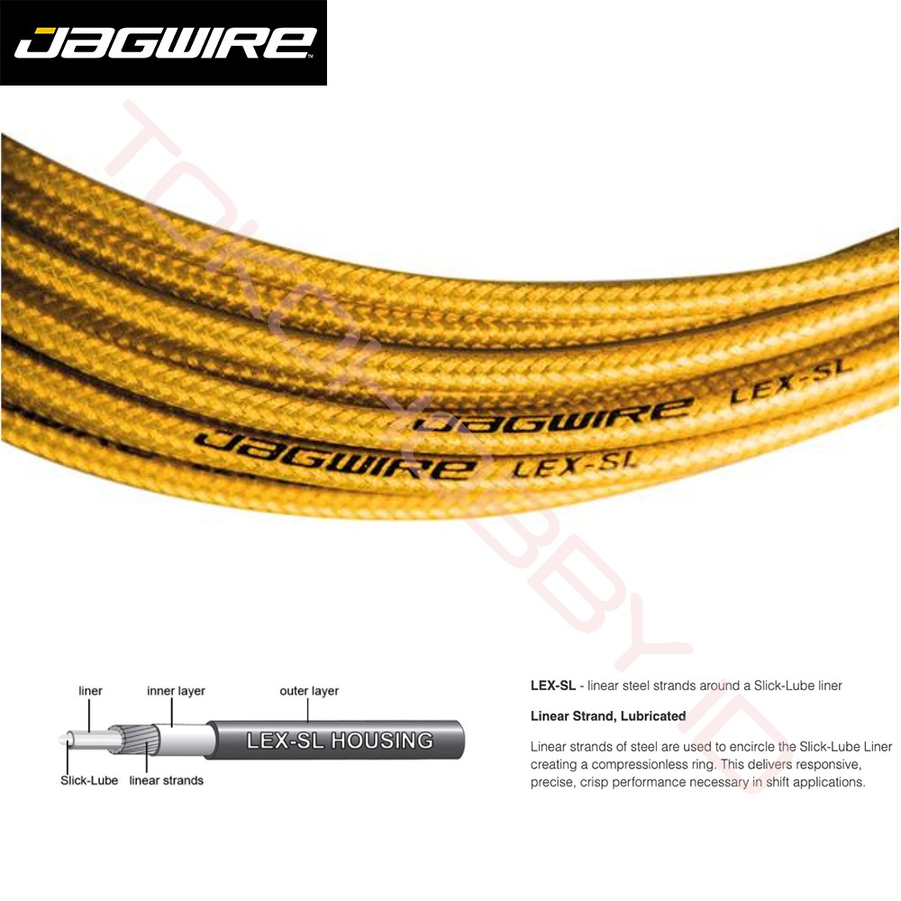Jagwire JAGWIRE Titanium 4.5mm Braided Gear Outer Cable Housing LEX-SL Pre-Lubricated 