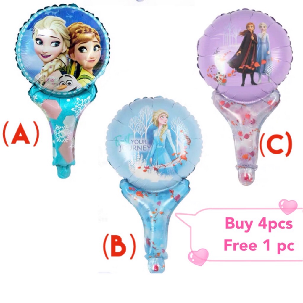 (SG seller) 2PCS 2.10 Handheld foil balloons Frozen Elsa Anna