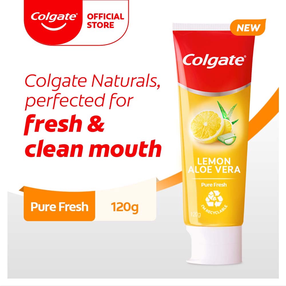 Colgate Naturals Pure Fresh Lemon Aloe Vera Toothpaste 120g Shopee Singapore