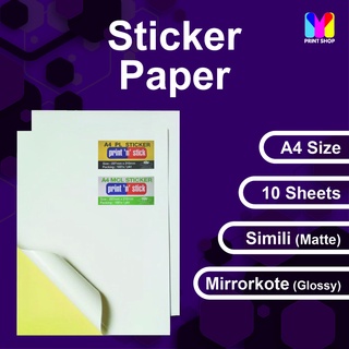 A4 Label Sticker Paper Anti Fade 170gsm - Pack of 10 (Laser / Inkjet Printer printable) #0
