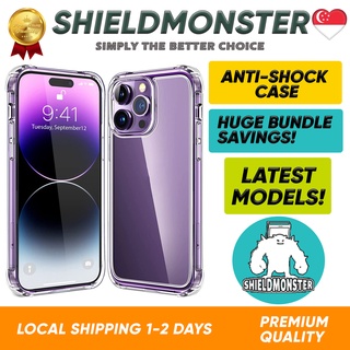 Shieldmonster iPhone Case for 14 Pro Max/14 Pro/14/13/11/ Transparent Clear Hard Soft TPU Phone Cover