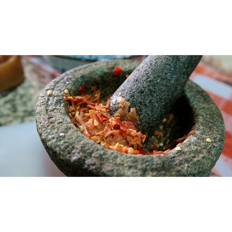 STONE MORTAR AND PESTLE Batu  Lesung Batu Tumbuk  Shopee 