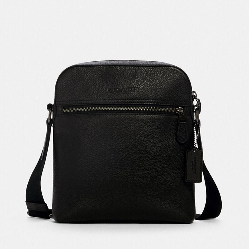 Coach Luxury Men S Small One Shoulder Messenger Bag Black Cow Leather 4011 Qbbk Shopee Singapore