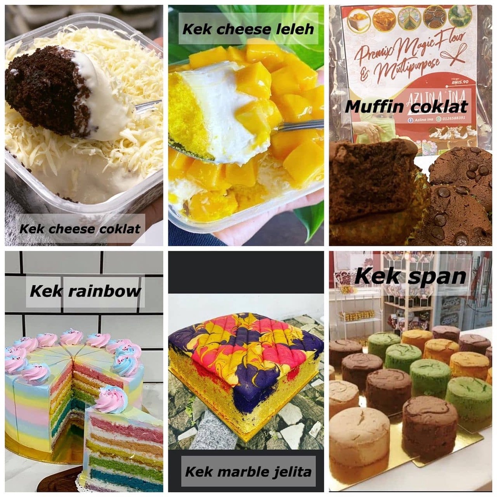 Tepung Brownies Multipurpose Kek Mak Azlina Ina Shopee Singapore