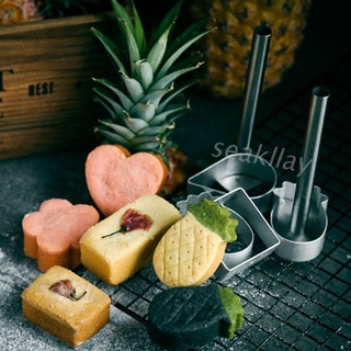 10pcs Cake Cupcake Cookie Bread Pineapple Shape Mold Cutter With Pressing Mould