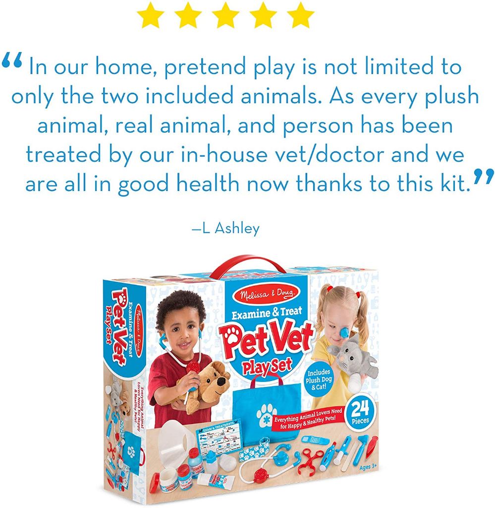 melissa & doug examine & treat pet vet play set