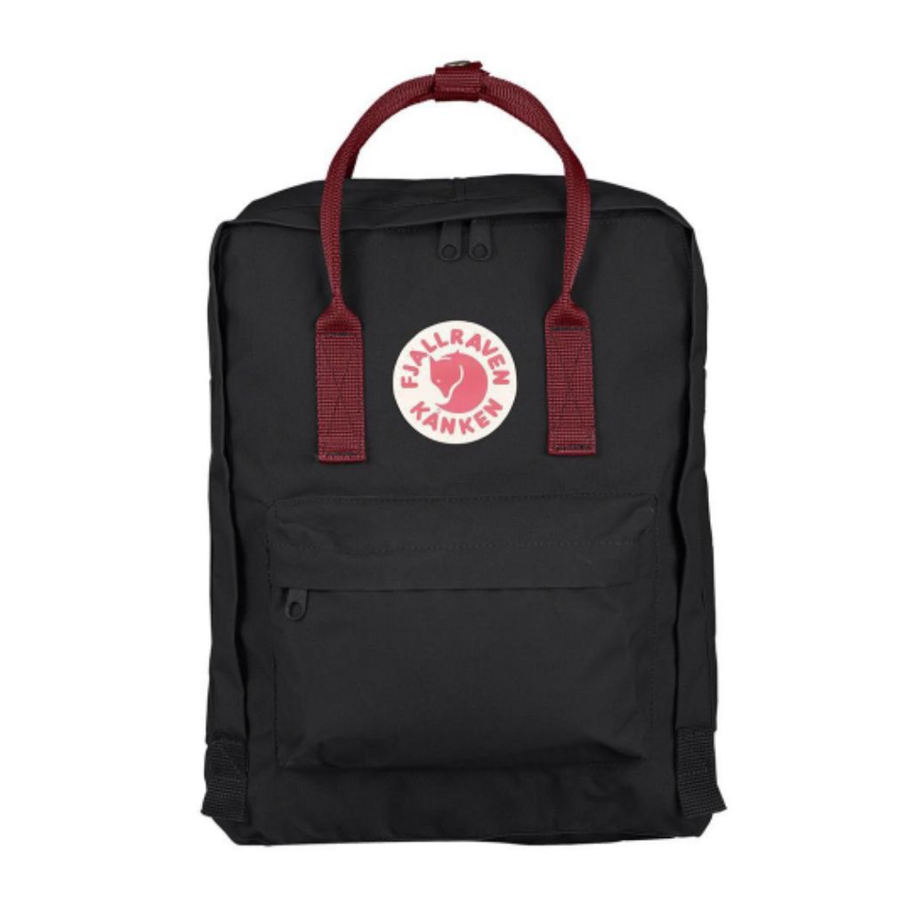 kanken classic black ox red
