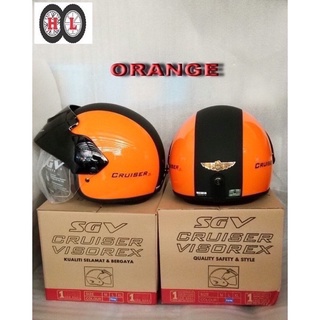 [Shop Malaysia] sgv cruiser visorex helmet (topi keledar sgv skuter scooter helmet steng separuh sirim) - l size