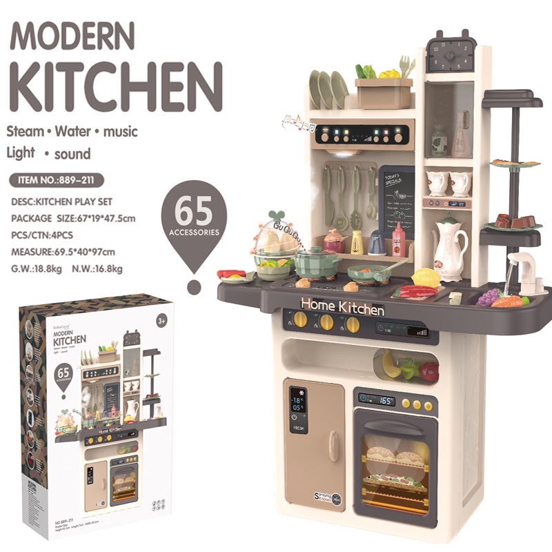 Kitchen Toys Set Chef Role Play Stove Oven Kits Christmas Gift With Light&Sound 