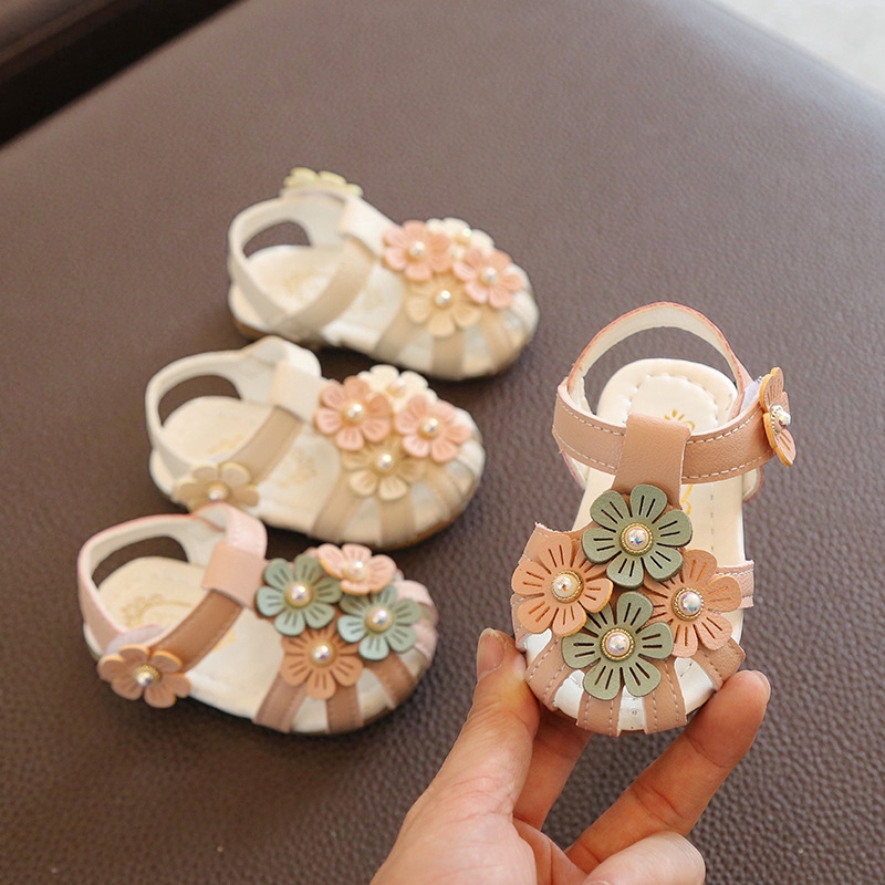 2020 New Baby Girl PU Leather Sandals 0-2 Years Summer Soft Soles Little Girls Non-slip Shoes