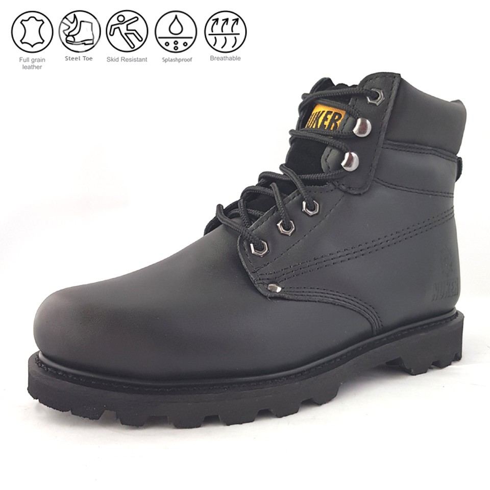 work boots black leather