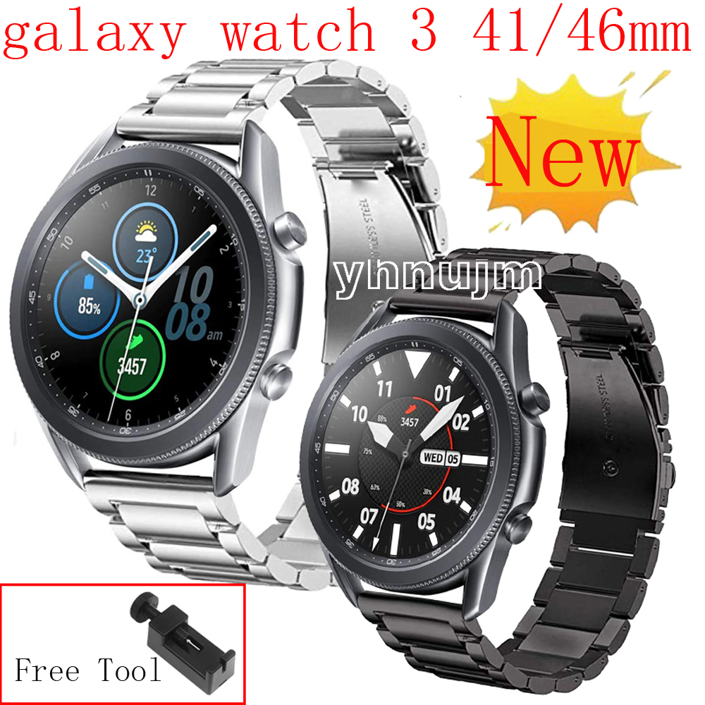 galaxy watch 3 smart watch belt steel strap accessories for galaxy watch 45mm 41mm wristband watch band Three plants | Shopee Singapore