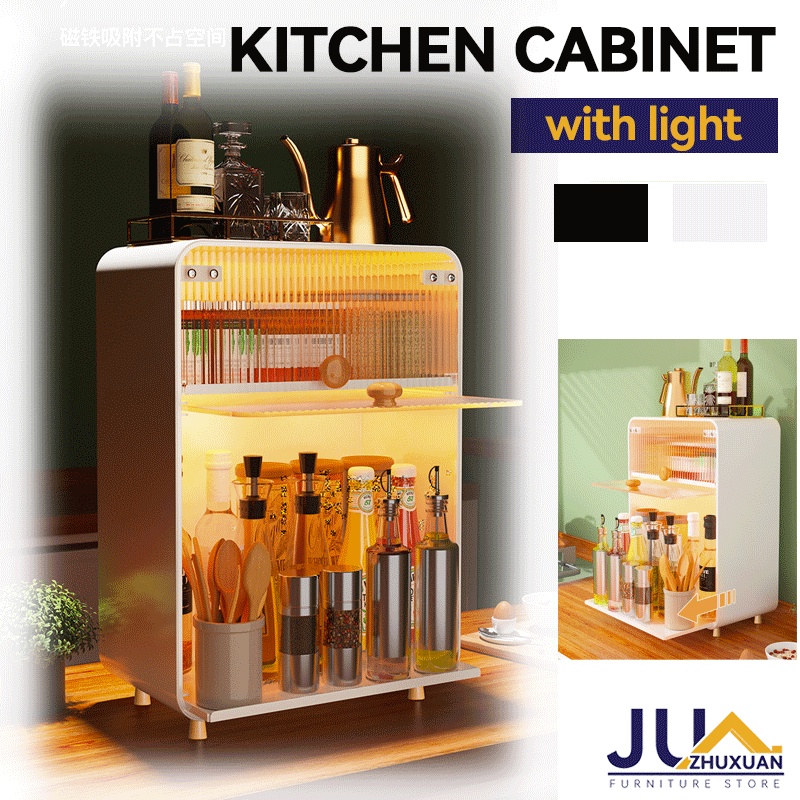 Condiment rack countertop dish storage rack with door kitchen multi