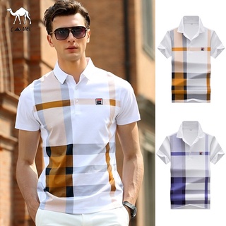 2 Colour 】 NEW Fashion Polo Shirt Men Cotton Lapel Collar T-shirt ...