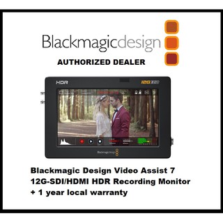 Blackmagic Design Video Assist 7” 12G-SDI/HDMI HDR Recording Monitor = 1 year local warranty