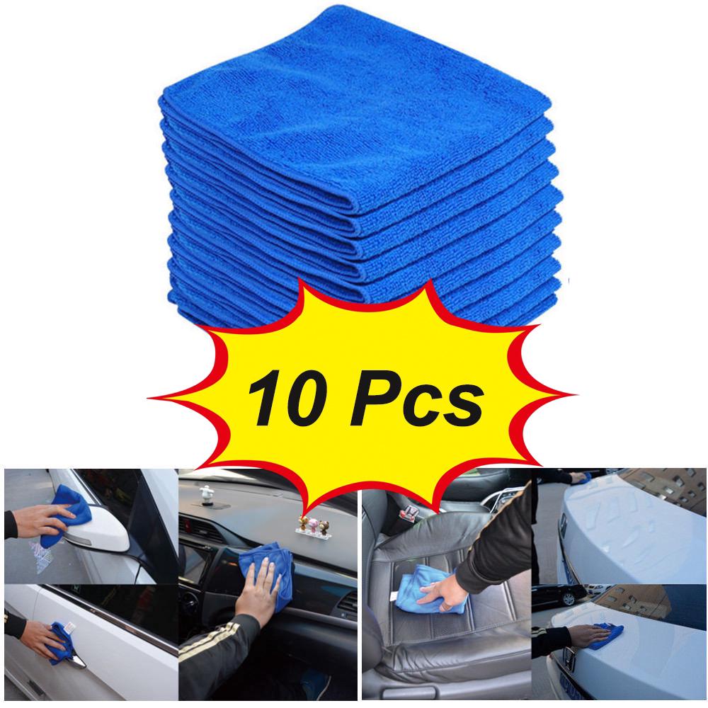 10Pcs 30CMX30CM Soft Microfiber Car Cleaning Towel / Room Table kitchen Absorbent Dishcloths / Small Automobile Motorcycle Washing Glass Household Cleaning Cloths