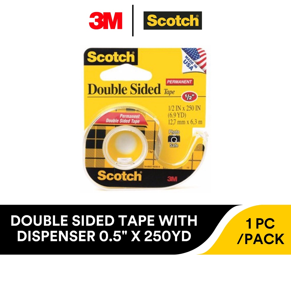 3m Scotch Double Sided Tape With Dispenser 136 1 2 X 250 Home Office Crafts Arts General Purpose Shopee Singapore