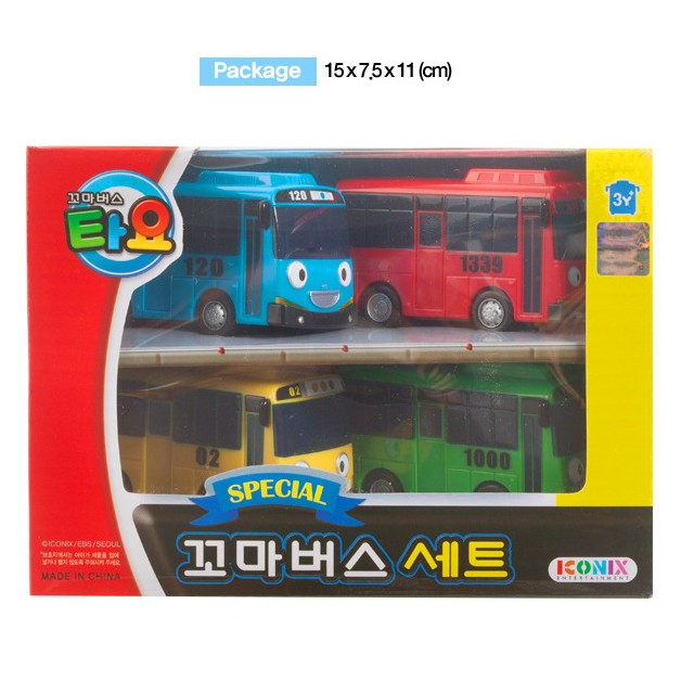 4 pcs Cars Toy The Little Bus TAYO Friends Mini Special Set Tayo Rogi ...