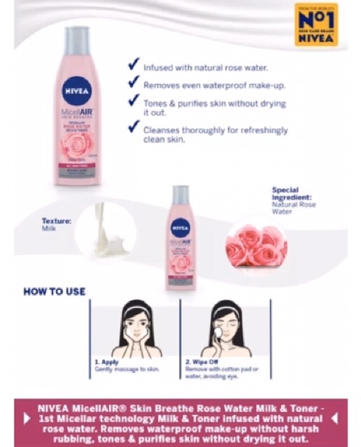 nivea toner rose water