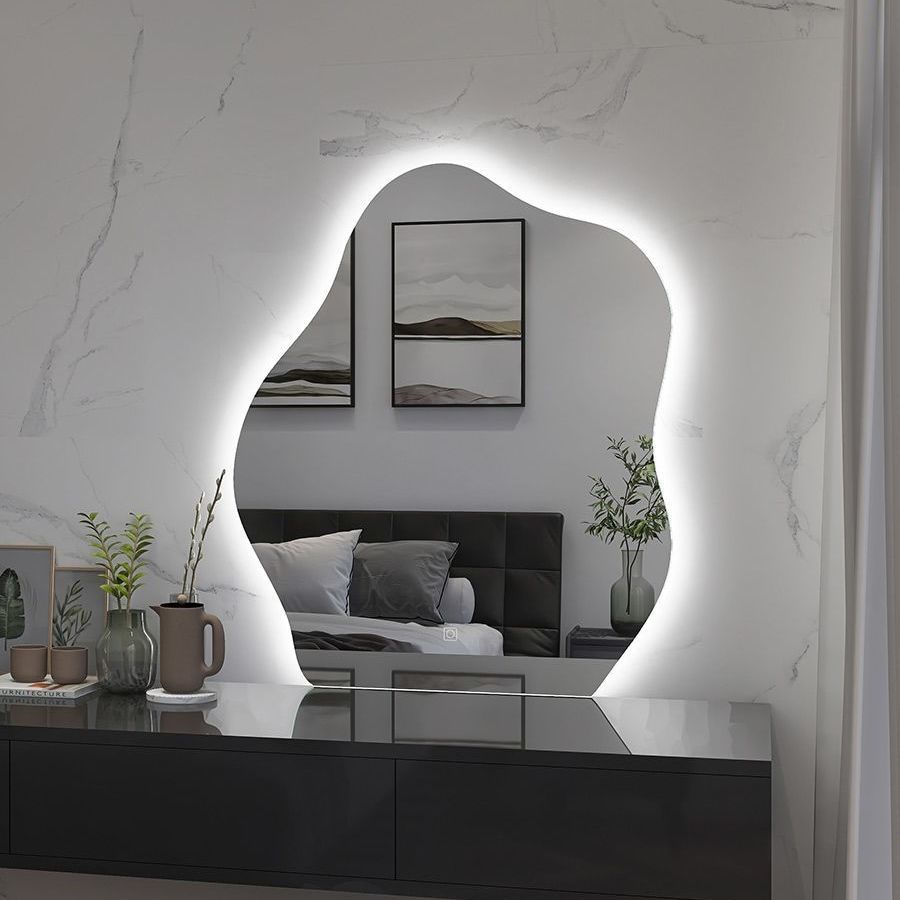 Irregular Mirror Cloud Mirror with Light LED Smart Backlight Bathroom